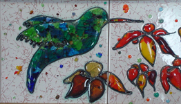 Мозаика из стекла на керамической плитке