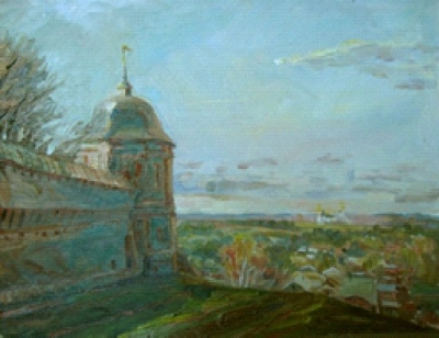 «г. Переславль – Залесский. Вечер» .   2010 г., х.м. 45х56 .